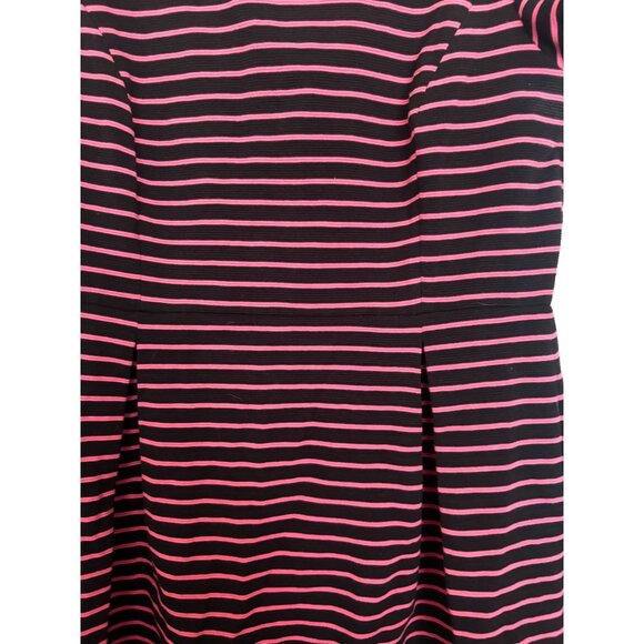 TALBOTS Pink Black Dress A Line Fit and Flare Size 12 Knee Length Midi Dress - Picture 3 of 6